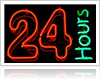 24 Hours Neon Sign